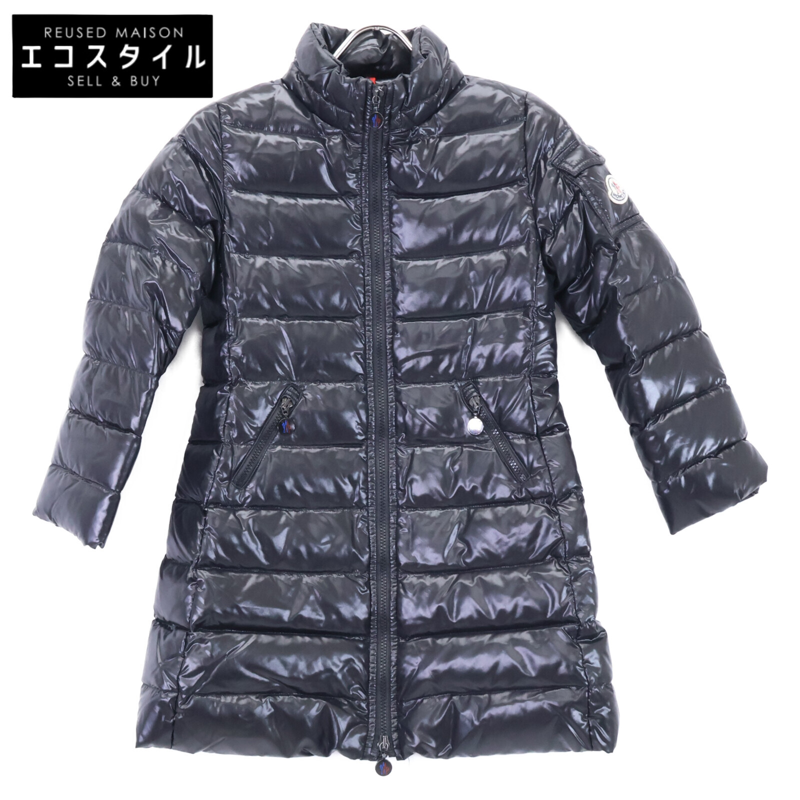 MONCLER モンク線路 ENFANT Sr1 落ちこむ 厚地の外套 128 黒いこと キッズ 【中古】