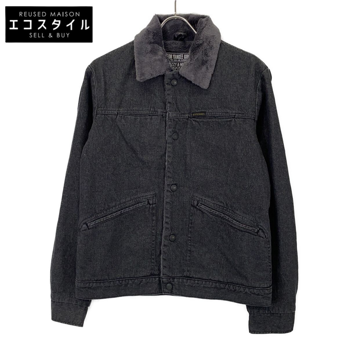 HYSTERIC GLAMOUR ヒステリックグラマー 02213AB13 刺繍 ﾃﾞﾆﾑﾎﾞｱｼﾞｬｹｯﾄ ジャケット ブラック レディース 【中古】