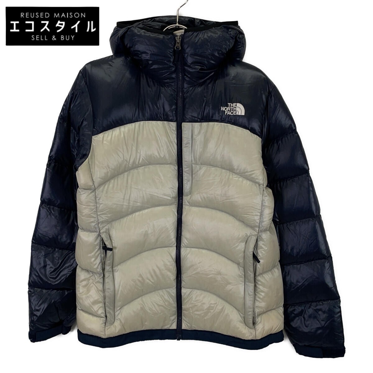 THE NORTH FACE ノースフェイス ND91314 ｱｺﾝｶｸﾞｱ ﾌｰﾃﾞｨ ﾀﾞｳﾝｼﾞｬｹｯﾄ ジャケット M ネイビー／ホワイト メンズ 【中古】