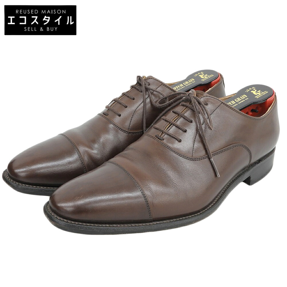 SCOTCH GRAIN スコッチグレイン 美品 ODESSA オデッサ ストレートチップ レザーシューズ メンズ ブラウン 24 1/2 916DBR シューズ 24.5 ブラウン メンズ 【中古】