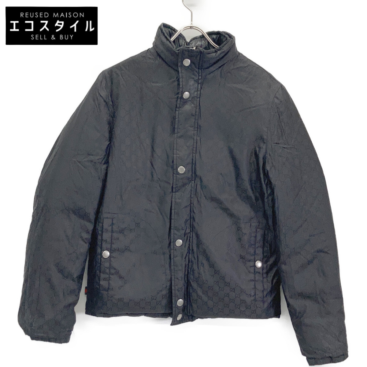GUCCI グッチ 185390 黒いこと GG柄 リヴァーシブル 落ちこむ上衣 上衣   46 黒いこと メンズ 【中古】