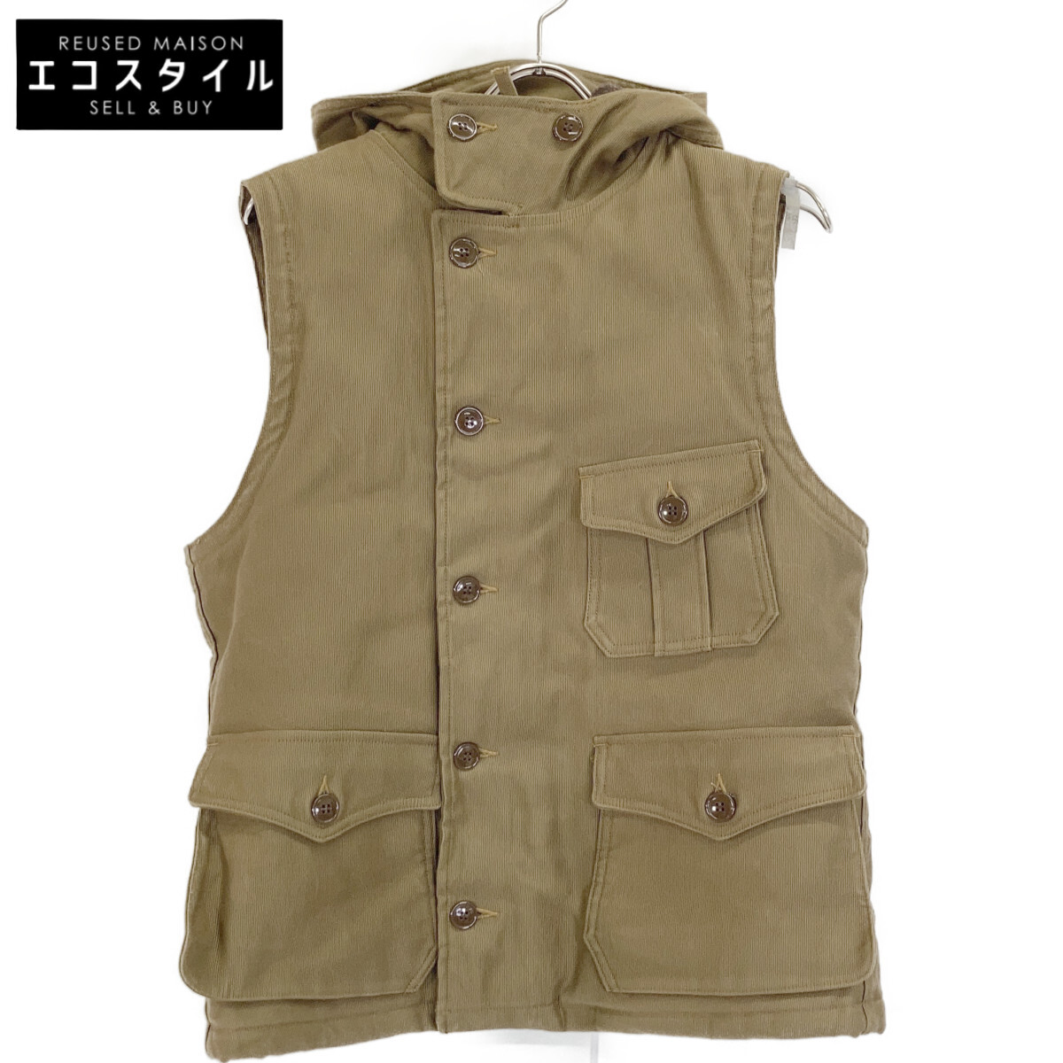 FREEWHEELERS フリーホイーラーズ カーキ ジップアップ アルパカベストフーディ 厚地の外套   40 カーキ メンズ 【中古】