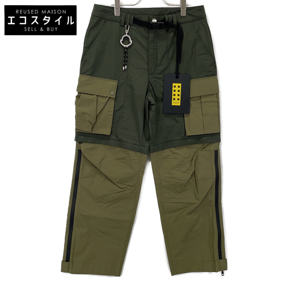 MONCLER モンクレール ×ﾌｧﾚﾙｳｨﾘｱﾑｽ 23AW ｶｰｷ PANTALONE ｶｰｺﾞﾊﾟﾝﾂ ボトムス 48 カーキ メンズ 【中古】
