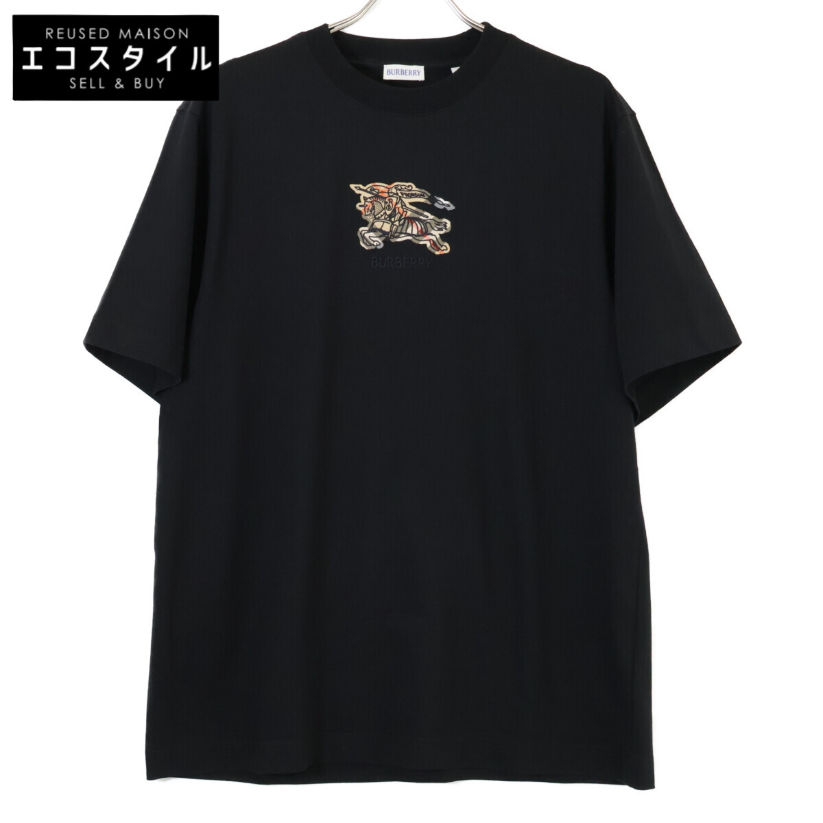 BURBERRY バーバリー 8116169 ﾌﾞﾗｯｸ ｴｸｴｽﾄﾘｱﾝﾅｲﾄﾛｺﾞTｼｬﾂ トップス XL ブラック メンズ 【中古】