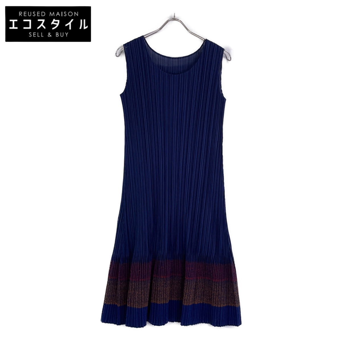 PLEATS PLEASE プリーツプリーズ ネイビー PP03-JH685 ワンピース ワンピース 3 ネイビー レディース 【中古】