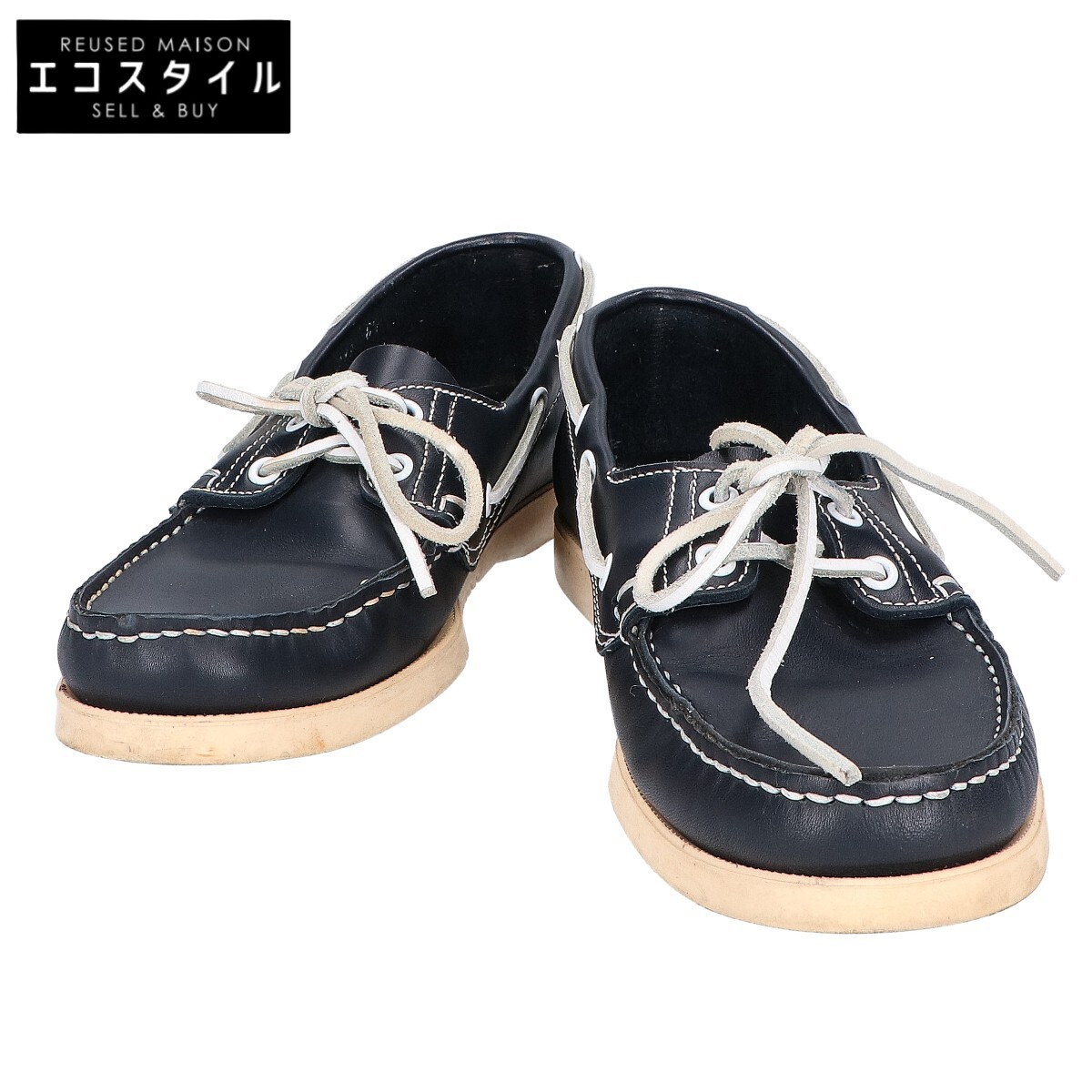 Paraboot パラブーツ BARTH MARINE バース デッキシューズ シューズ 6 1/2 ネイビー メンズ 【中古】