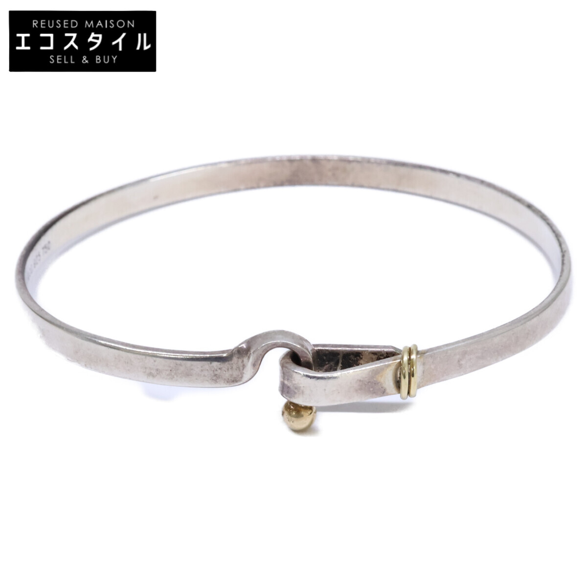 TIFFANY&Co. ティファニー 925 750 フック＆アイ バングル シルバー/イエローゴールド レディース 【中古】