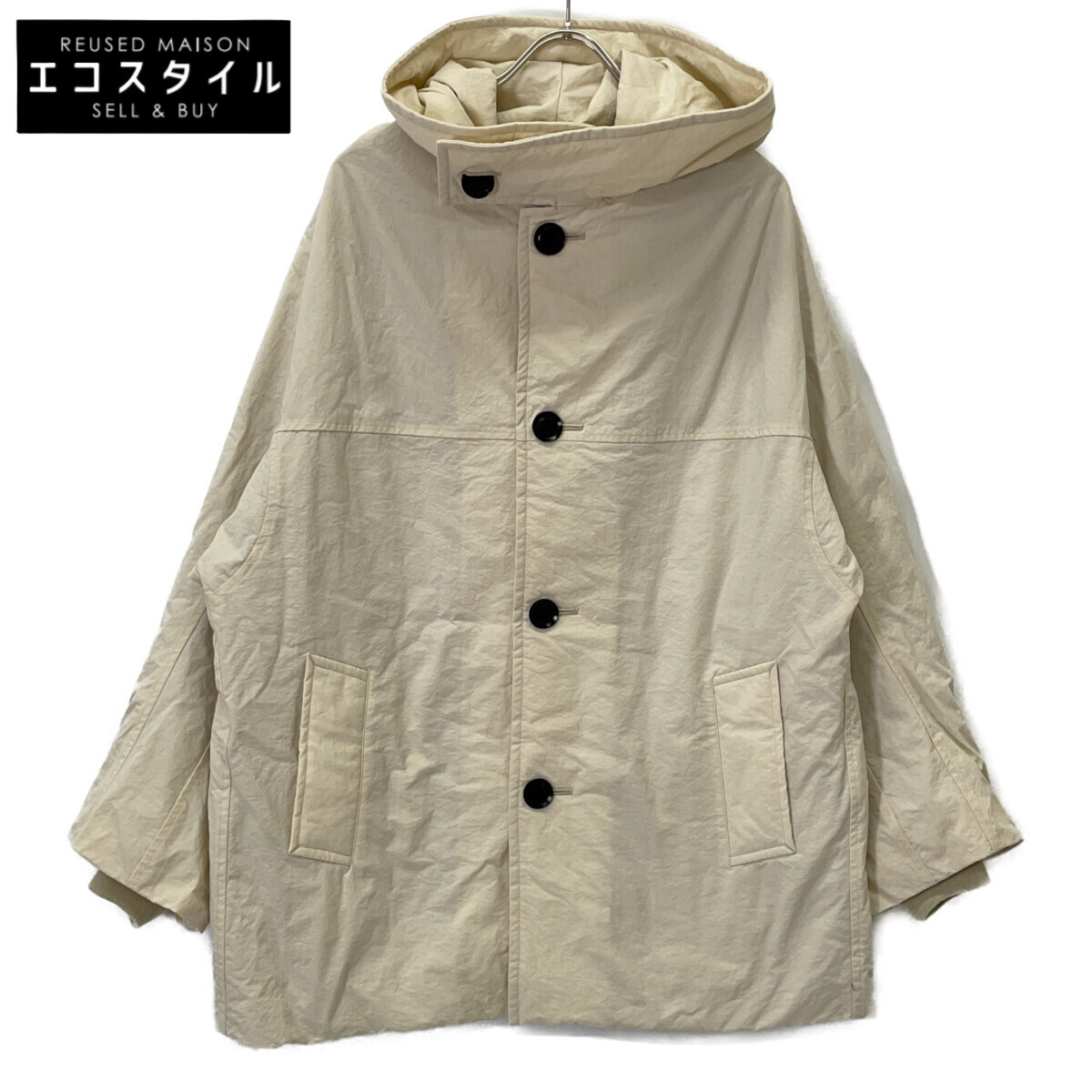 Y's ワイズ YL-C06-600 25AW NY/ VINTAGE OXFORD SHORT COAT コート 2 アイボリー レディース 【中古】