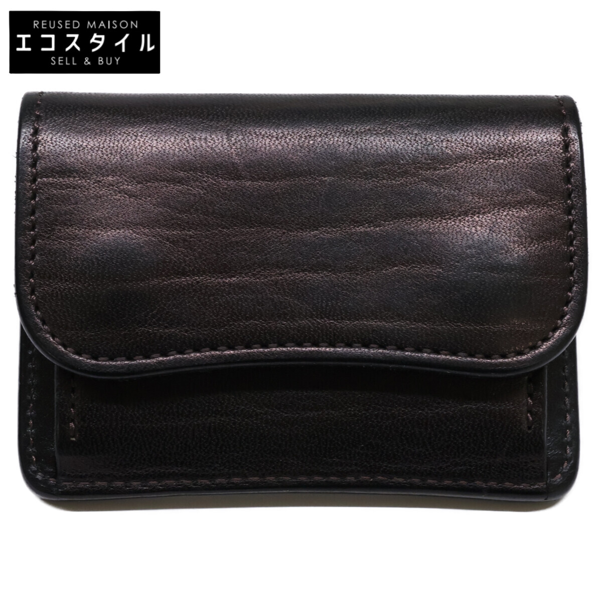 WILDSWANS ワイルドスワンズ WAREHOUSE ウエアハウス別注 TONGUE タング ホースレザー/サドルプルアップ コインケース ブラック メンズ 【中古】