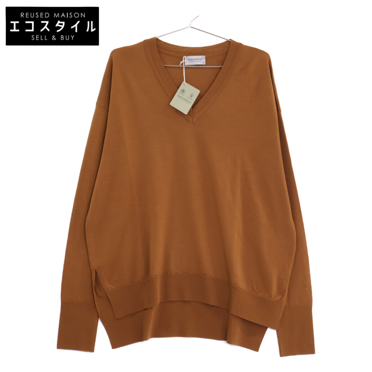 JOHN SMEDLEY ジョンスメドレー 赤銅色 メリノウール100% ハイゲージニット トップス   S/M 赤銅色 レディース 【中古】