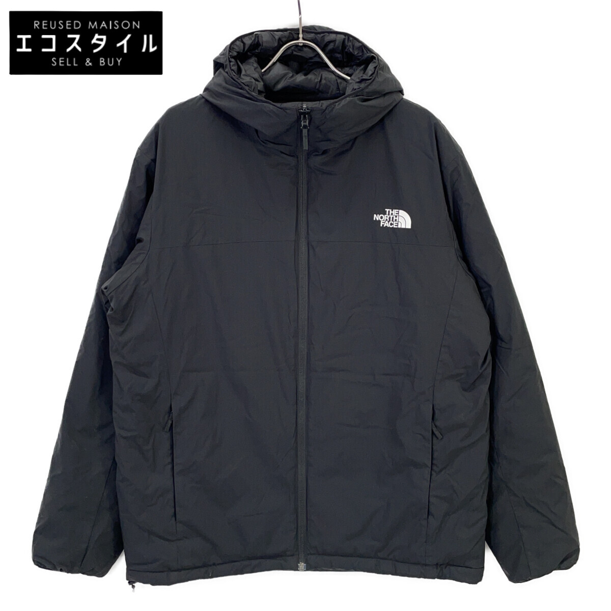THE NORTH FACE ノースフェイス NY82380 ﾌﾞﾗｯｸ 中綿ｼﾞｬｹｯﾄ ﾘﾊﾞｰｼﾌﾞﾙｲﾝｻﾚｰﾃｯﾄﾞﾌｰﾃﾞｨ ジャケット XL ブラック メンズ 【中古】