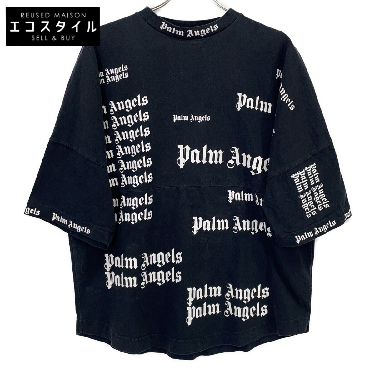 Palm Angels パームエンジェルス PMAA002F18413015 Ultra Logo T-shirt トップス   S 黒いこと メンズ 【中古】