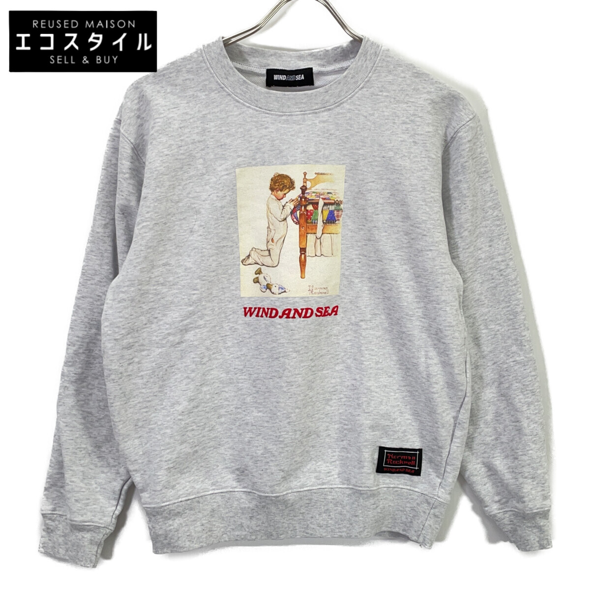 WIND AND SEA ウィンダンシー xNORMAN ROCKWELL CREW NECK SWEATSHIRT トップス   S 点火装置薄墨色 メンズ 【中古】