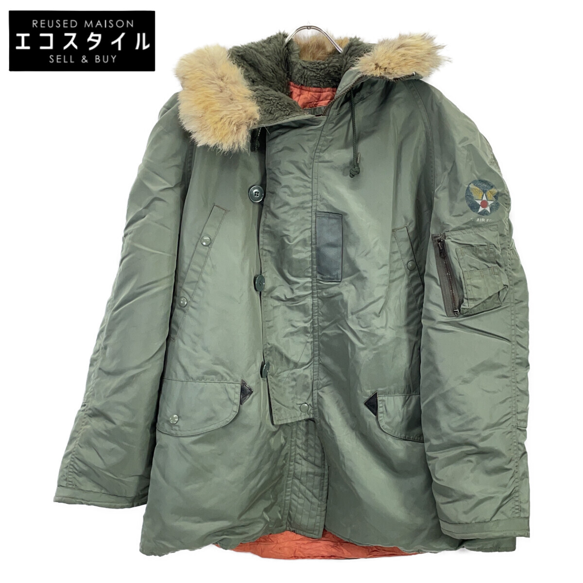 MILITARY ミリタリー 【HOPE MANUFACTURING】ｶｰｷ N-3B ﾌﾗｲﾄｼﾞｬｹｯﾄ 上衣 L カーキ メンズ 【中古】