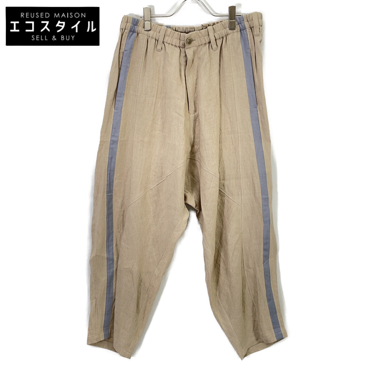 Yohji Yamamoto POUR HOMME ヨウジヤマモトプールオム 16SS ﾘﾈﾝﾗｲﾝｻﾙｴﾙﾊﾟﾝﾂ HO-P25-300 ボトムス 3 ベージュ グレー メンズ 【中古】