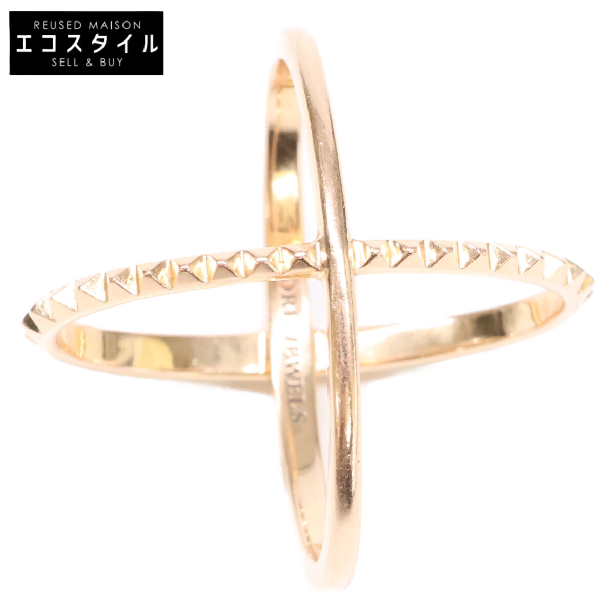 CORE JEWELS コアジュエルス K18PG MOBIUS STUDS クロス リング 指輪 ピンクゴールド レディース 【中古】