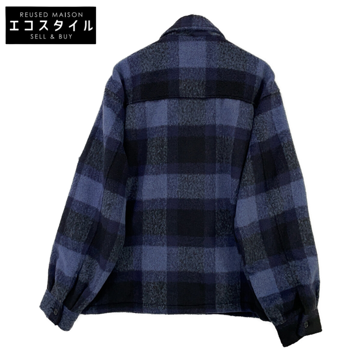 WIND AND SEA ウィンダンシー WDS-O-CLCS-25-Q3-JK-01 ﾌﾞﾙｰ Shaggy Plaid Shirt Jacket 上衣 XL 青碧×黒いこと メンズ 【中古】
