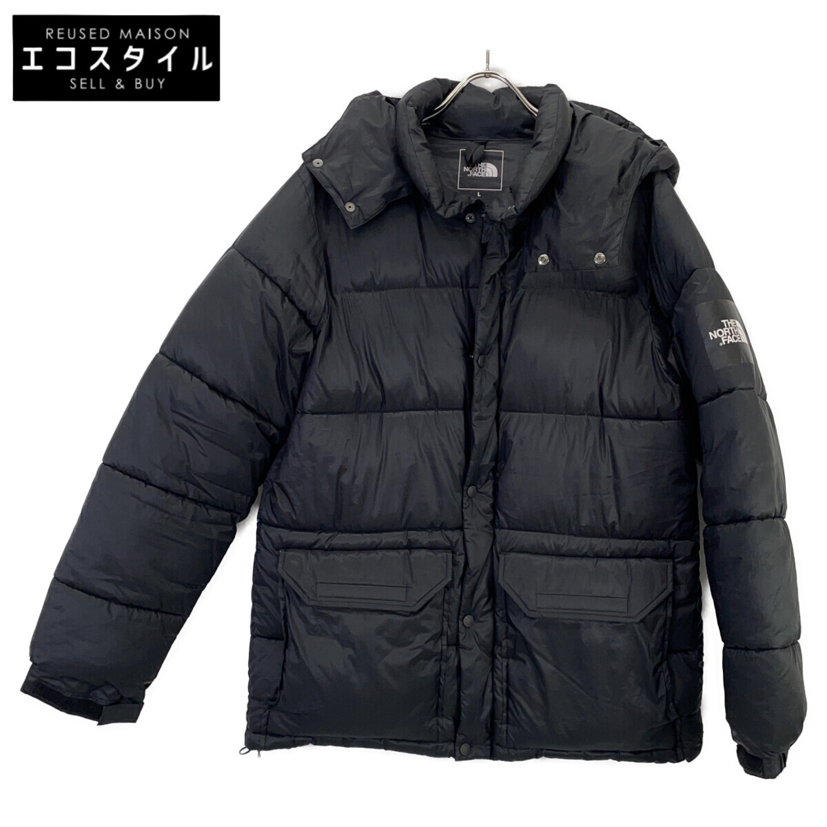 THE NORTH FACE 北の方人間の顔 NY81931 ﾌﾞﾗｯｸ ｷｬﾝﾌﾟｼｴﾗｼｮｰﾄ ｼﾞｬｹｯﾄ 上衣 L 黒いこと メンズ 【中古】