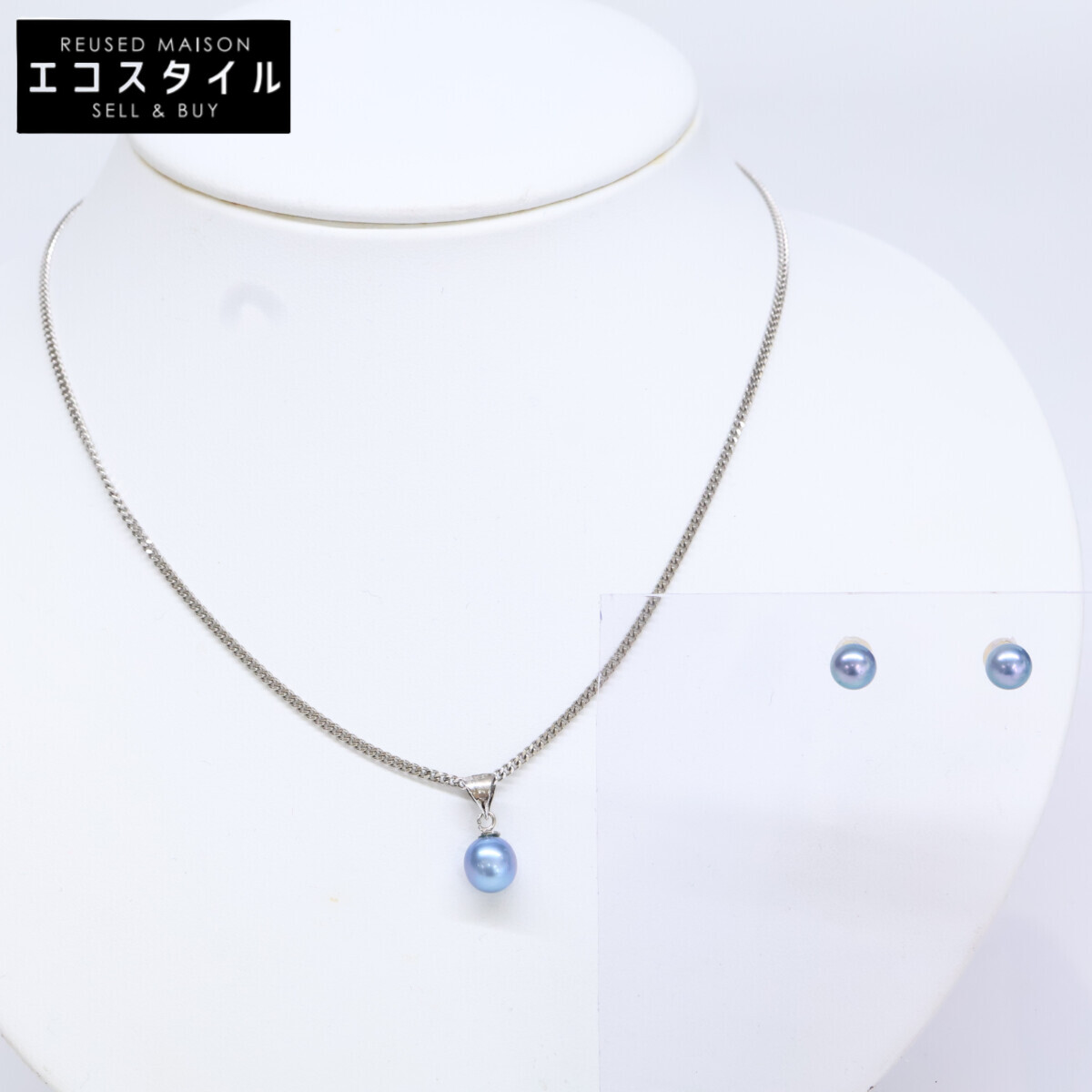 Pt850 Pt850 Pt850 7mmパール ネックレス、5.8mmパール ピアス セット ネックレス レディース 【中古】