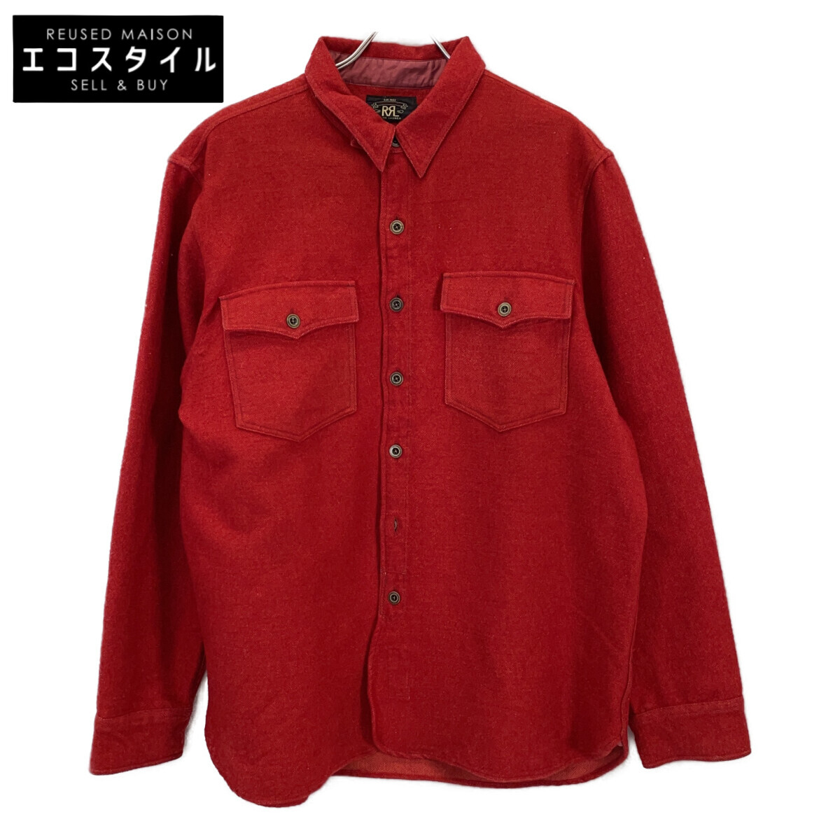 RRL ダブルアールエル 赤いこと 羊毛綿織物 プルオーバー上衣 上衣   XL 赤いこと メンズ 【中古】