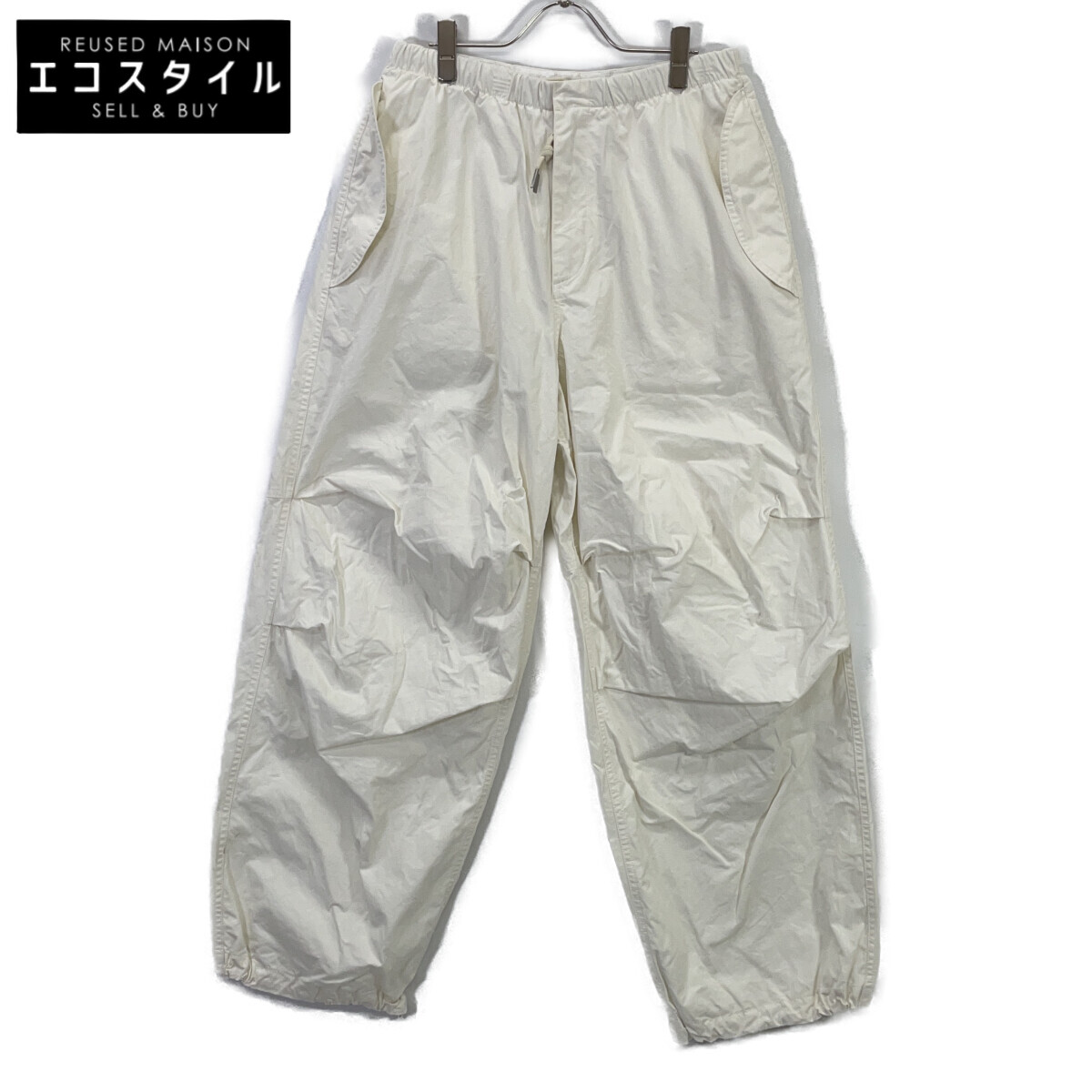 JIL SANDER ジルサンダー J21KA0147 24SS ﾎﾜｲﾄ ｺｯﾄﾝ ﾆｰﾚﾝｸﾞｽﾌﾟﾘｰﾂ ﾊﾟﾝﾂ ボトムス 46 白いこと メンズ 【中古】 ズボン・パンツ-メンズファッション