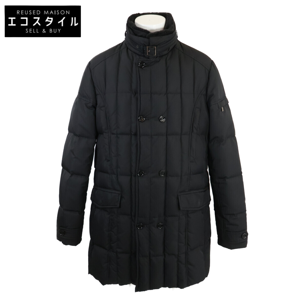 MOORER ムーレー MORRIS-KM ファーカラー付 ダウン コート 58 ブラック メンズ 【中古】|ブランドリユース エコスタイル