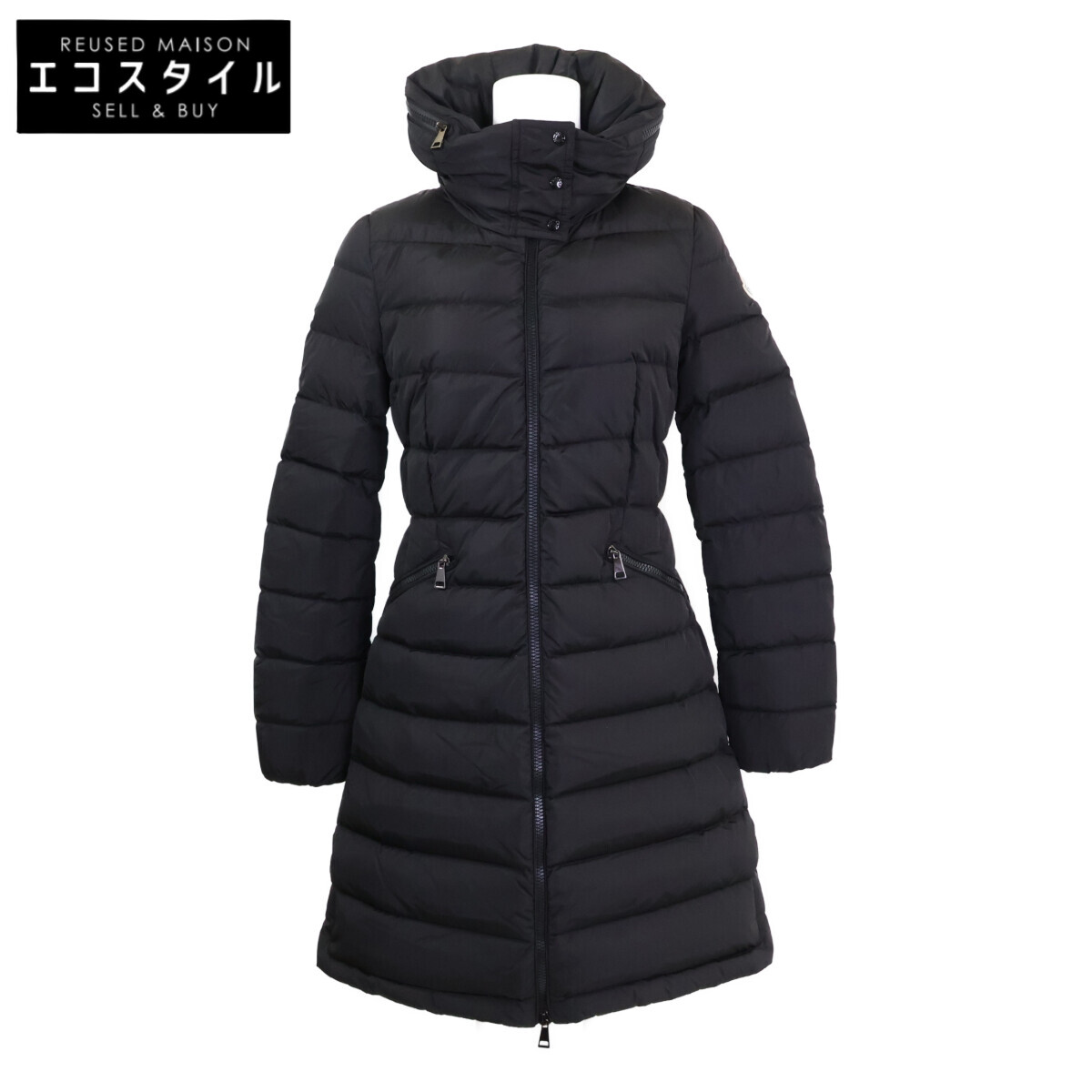 MONCLER モンク軌跡 FLAMMETTE フラメッテ 落ち込む 厚地の外套 00 黒いこと レディース 【中古】