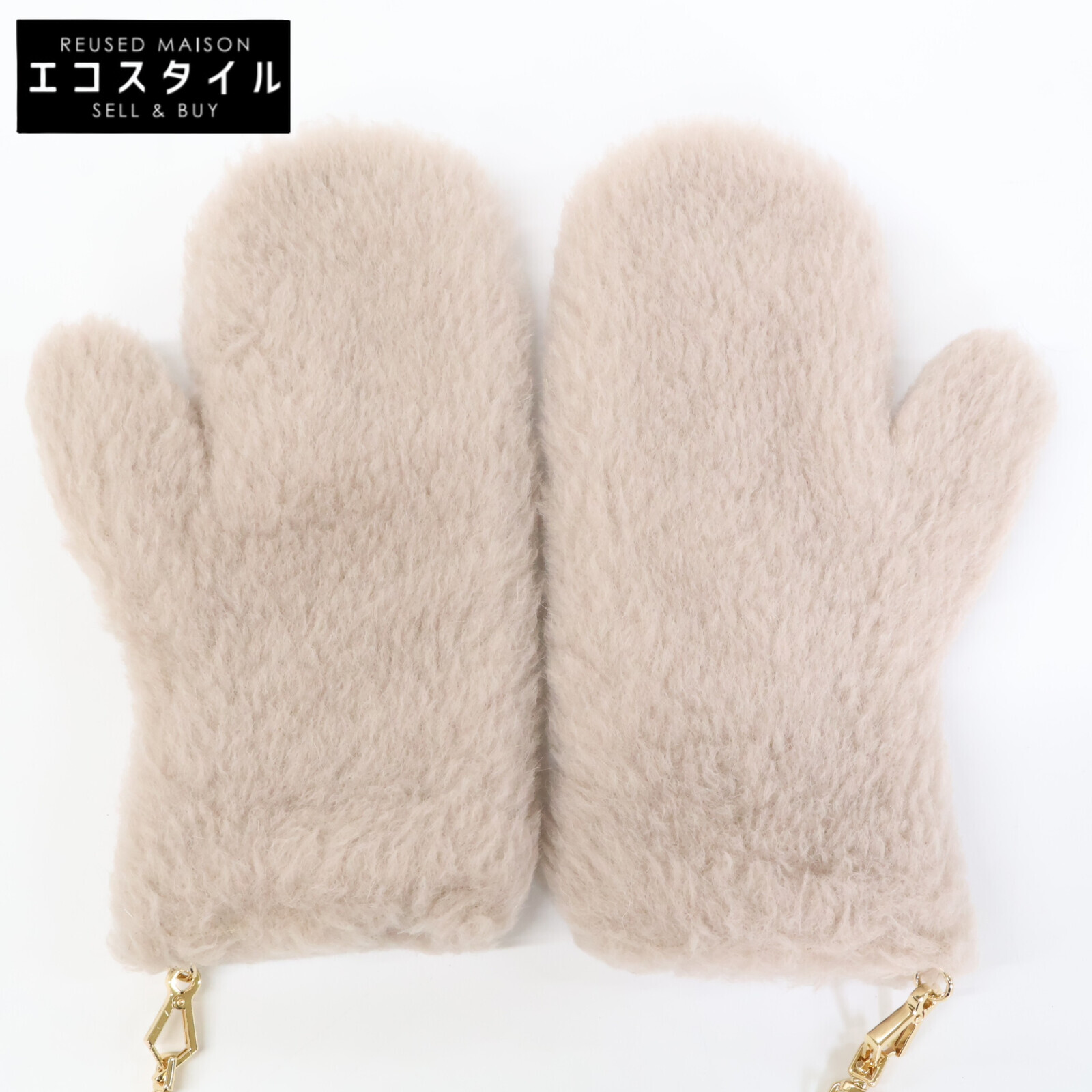 Max Mara マックスマーラ 【美品/国内置き目】456607136 テディベア ミトン 地球儀   SM ベージュ レディース 【中古】