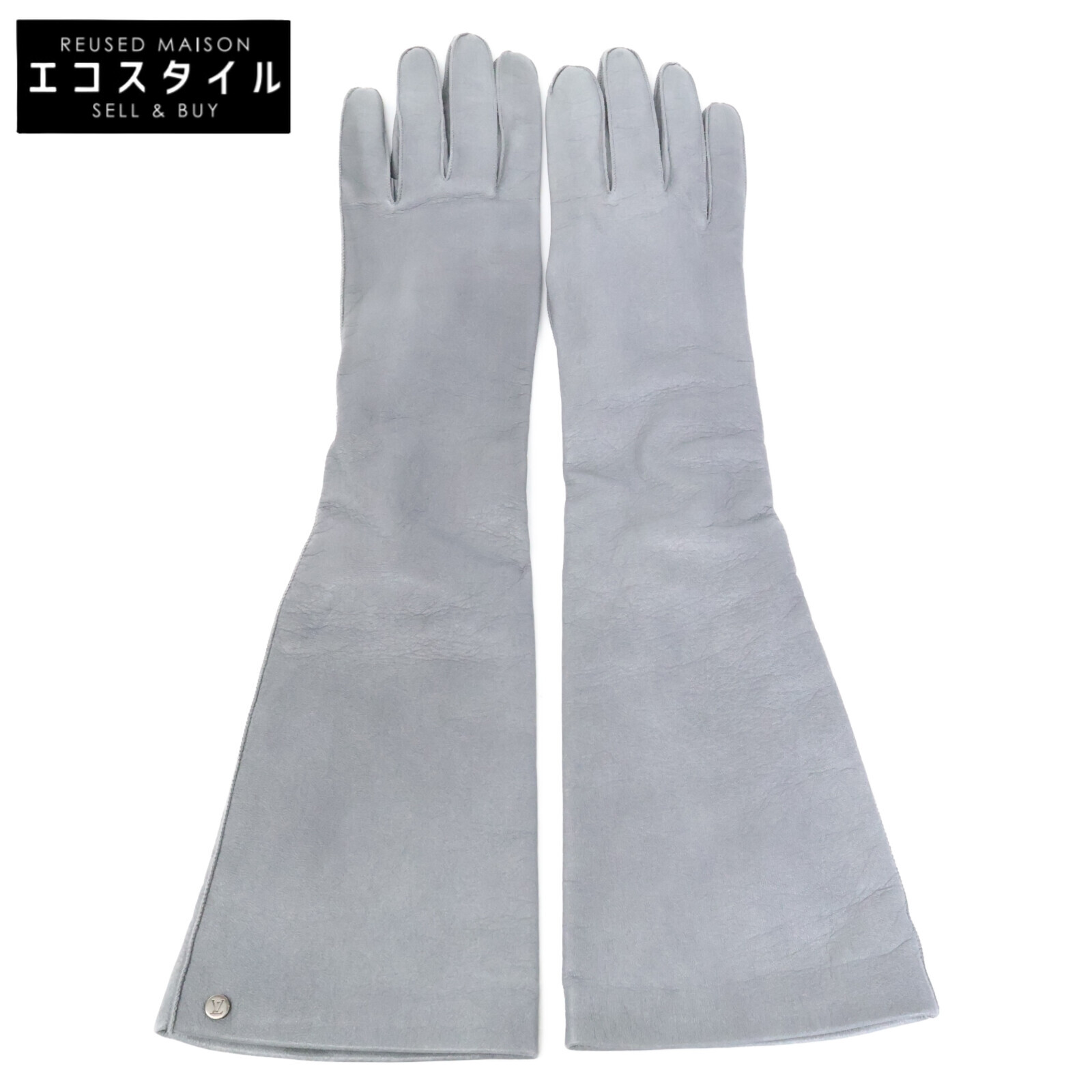 LOUIS VUITTON ルイヴィトン 【即決/国内正規】402820 リボン レザー グローブ グレー レディース 【中古】｜ブランドリユース エコスタイル
