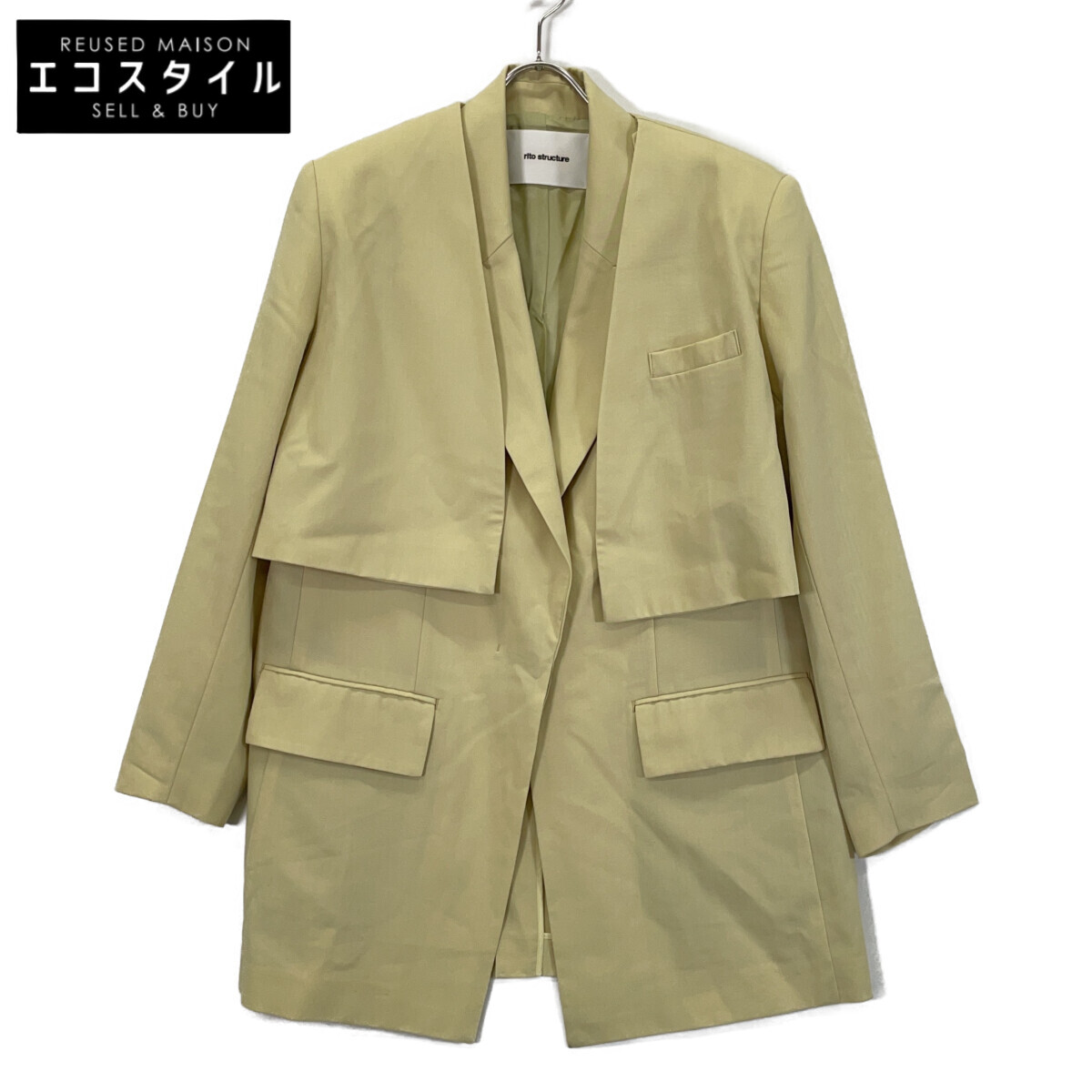 rito structure リトストラクチャー ｲｴﾛｰ 3wayｻﾏｰｳｰﾙｼﾞｬｹｯﾄ ジャケット 1 イエロー レディース 【中古】