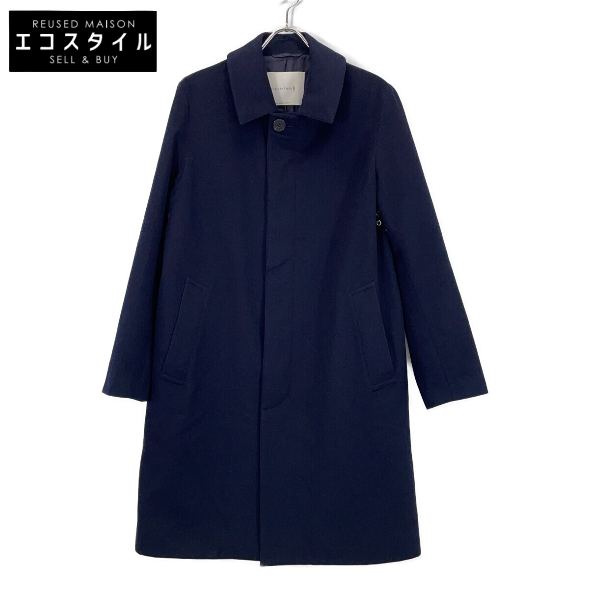 MACKINTOSH マッキントッシュ GM-1001FD ﾈｲﾋﾞｰ ﾀﾞﾝｹﾙﾄﾞ/DUNKELD ｳｰﾙｽﾃﾝｶﾗｰｺｰﾄ コート 34 ネイビー メンズ 【中古】