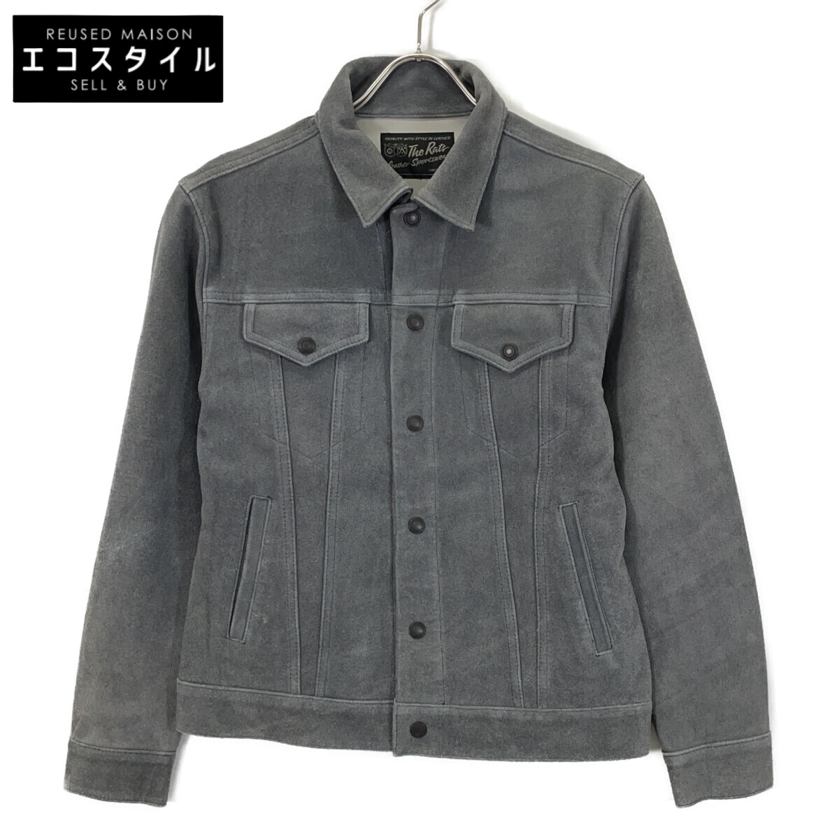 RATS ラッツ 23\u0027RJ-0907 薄墨色 カウスエードクロス スナップボタン スエードレザージャケット/SUEDE LEATHER JKT 上衣   S 薄墨色 メンズ 【中古】