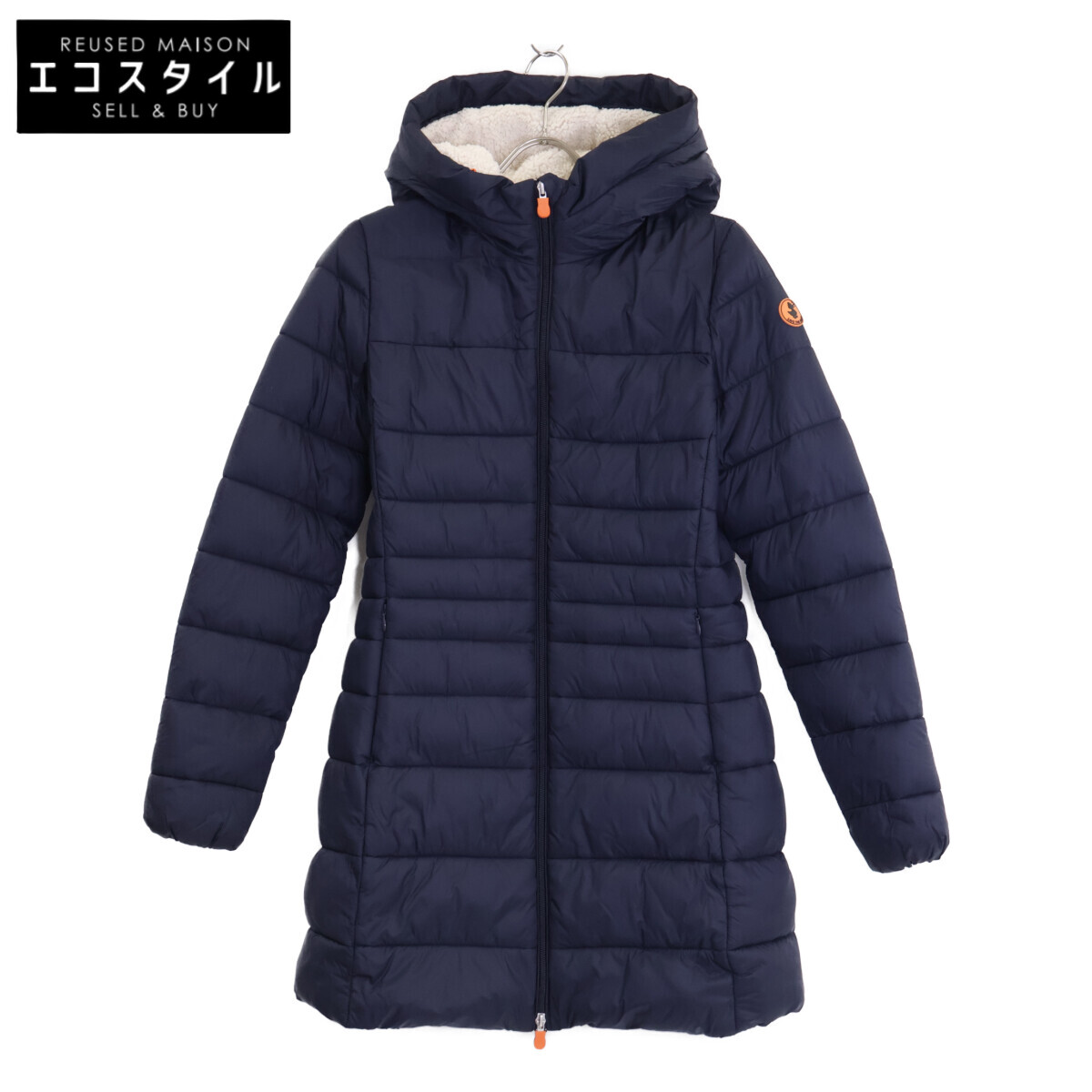SAVE THE DUCK セイブザダック 米国海軍 ULTRA LIGHT JACKET ボアフードパテッドコート 厚地の外套   2 米国海軍 レディース 【中古】