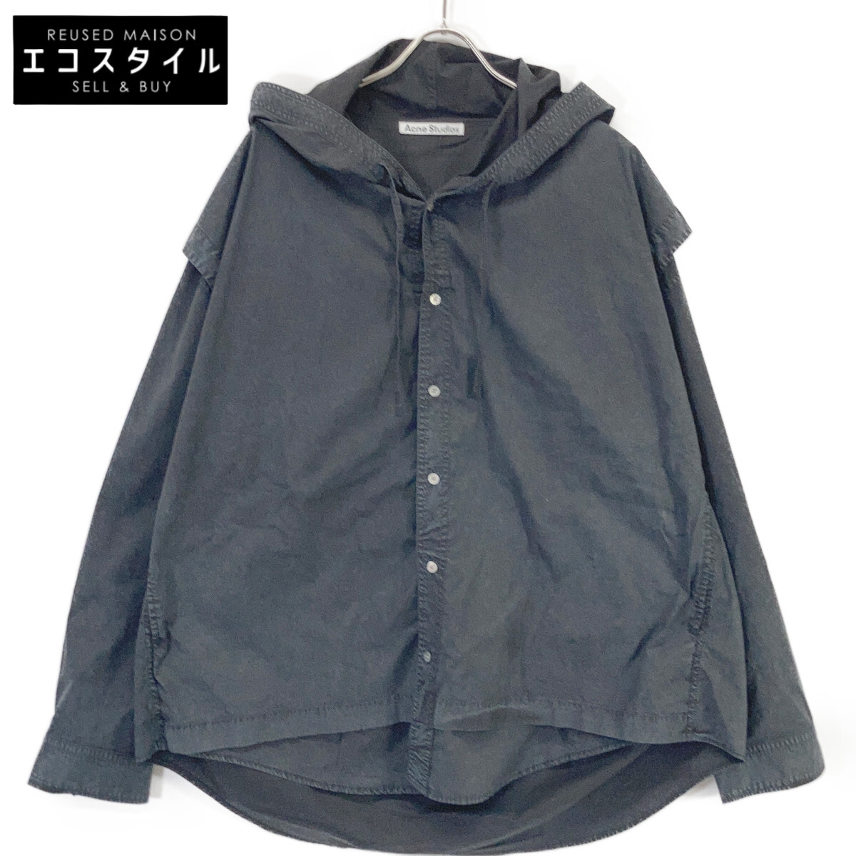 ACNE STUDIOS アクネ ストゥディオズ ﾌﾞﾗｯｸ FN-MN-SHIR000861 ｶﾞｰﾒﾝﾄﾀﾞｲ ﾌｰﾃﾞｨｼｬﾂ トップス 46 グレー メンズ 【中古】