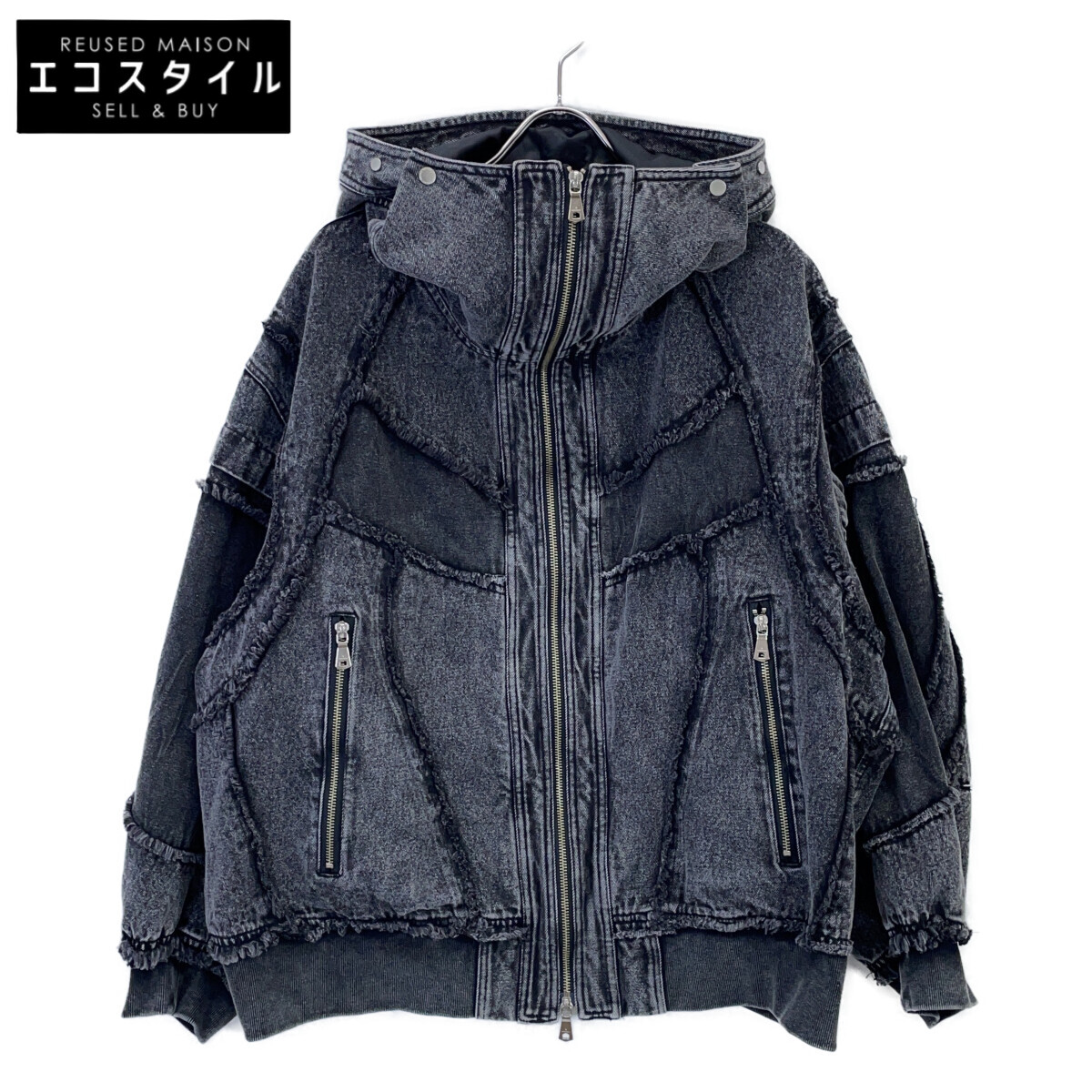 MAISON SPECIAL メゾンスペシャル 11252211504 プライムオーバーデニム切替エイリアンフードブルゾン ジャケット 02 グレー メンズ 【中古】