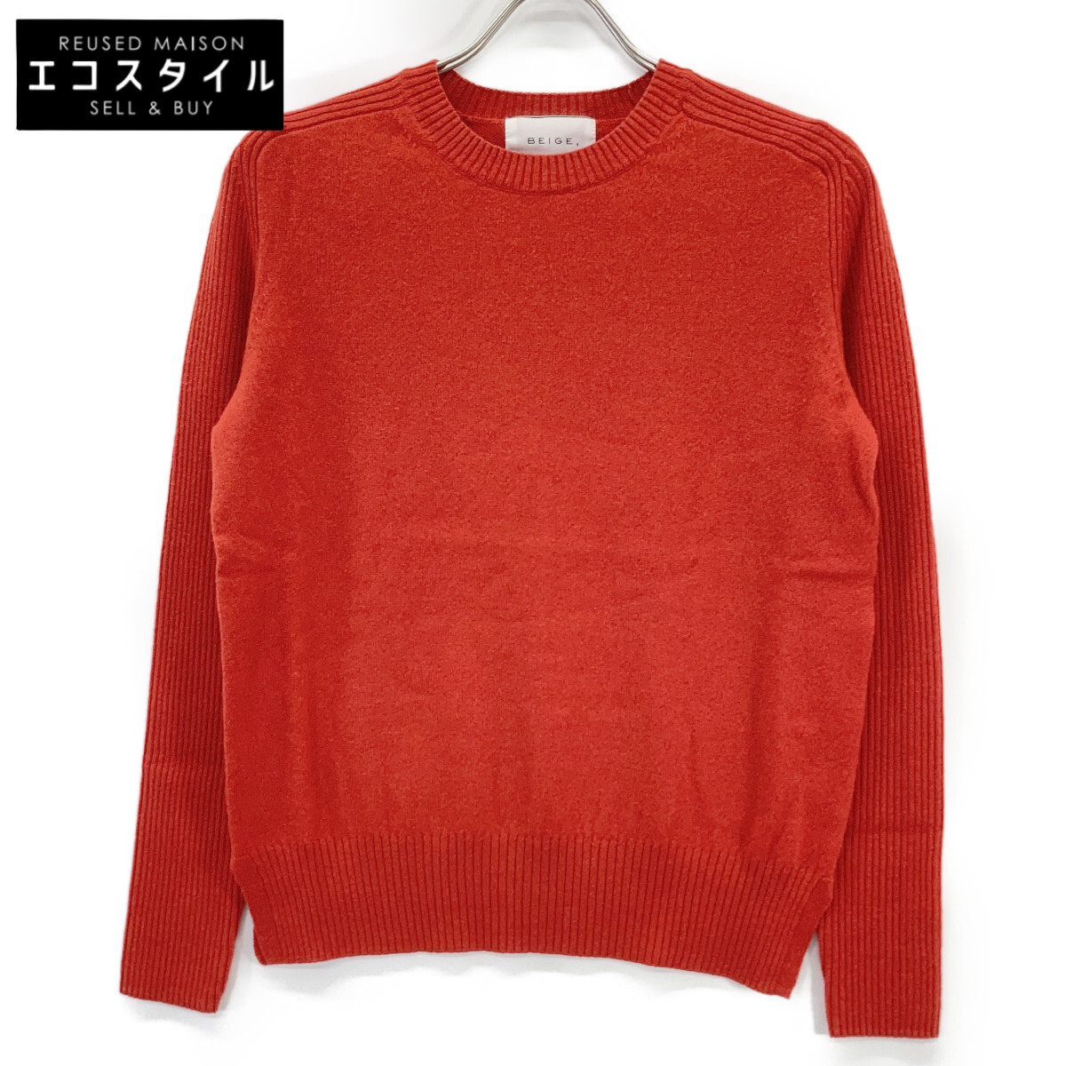 BEIGE ベイジ KRCWNW0504 バレンシア赤いこと ENSIS カシミール混羊毛 クルーネックニット トップス   4 バレンシア赤いこと レディース 【中古】