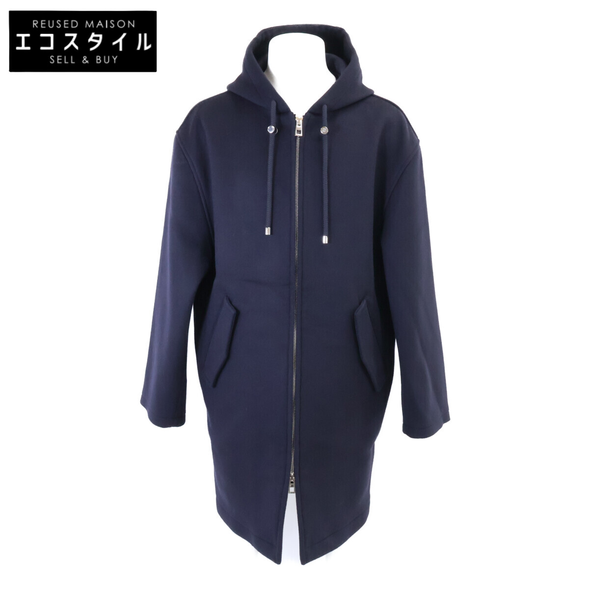 LOEWE ロエベ 【美品/国内正規】H526Y01WC7 ジップアップ フーデッド コート 48 ネイビー メンズ 【中古】