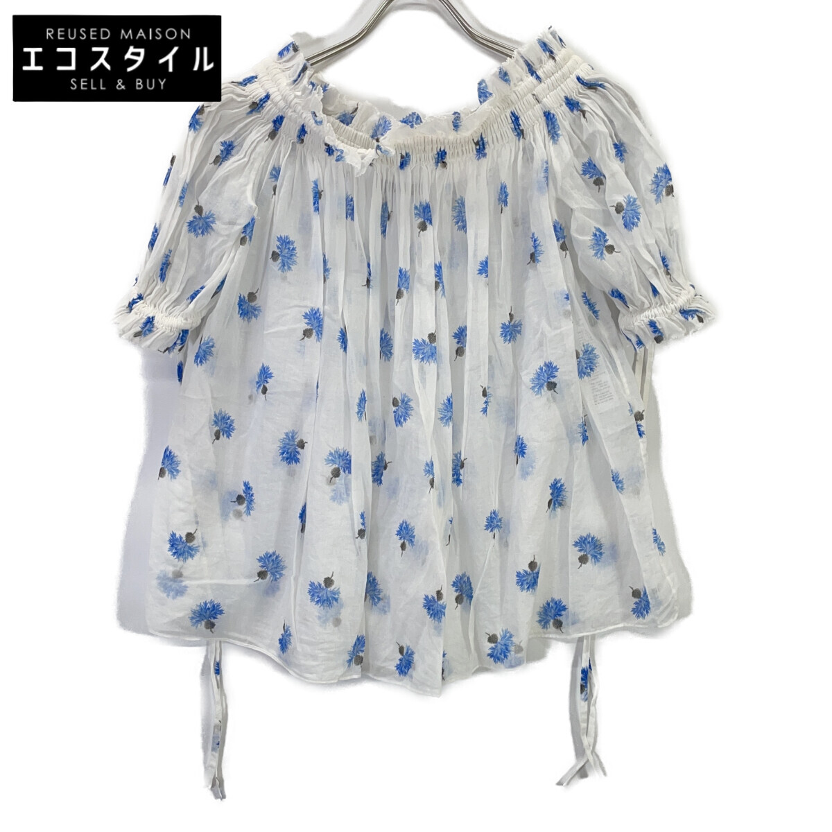ALEXANDER McQUEEN アレキサンダーマックイーン 470902 16年 白いこと 御花 オフショルダー プルオーバー トップス   40 白いこと レディース 【中古】