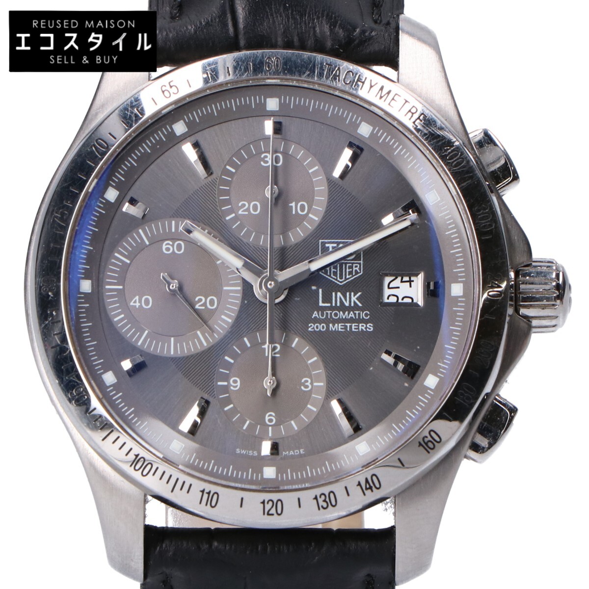 TAG HEUER タグホイヤー CJF2115-0 Link リンク 200m Calibre16 AUTOMATIC デイト クロノグラフ 自動巻き 腕時計 メンズ 【中古】