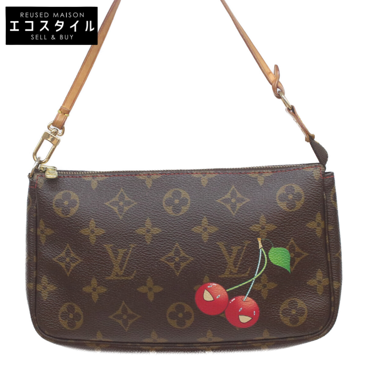 LOUIS VUITTON ルイヴィトン M95008 モノグラム桜んぼう ポシェットアクセソワール ハンドバック 赤銅色/赤いこと レディース 【中古】
