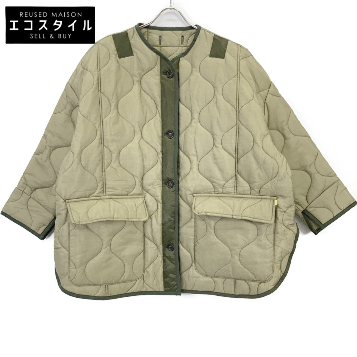 The Frankie Shop フランキーショップ カーキ Teddy Quilted Jacket/キルティングジャケット ジャケット XS/S カーキ レディース 【中古】｜ブランドリユース エコスタイル