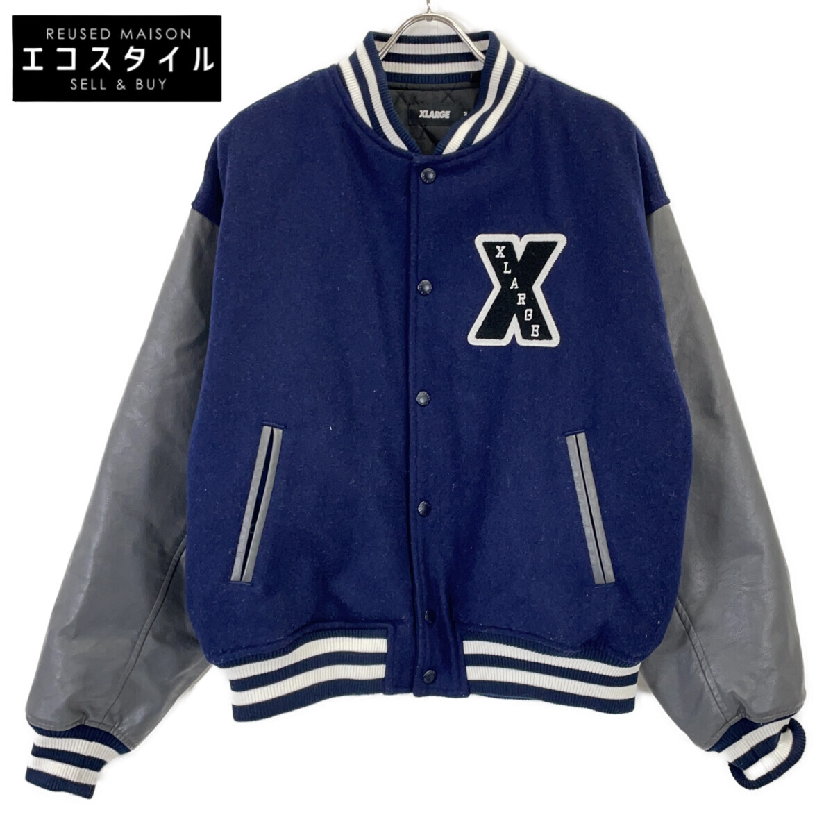 XLARGE エクストララージ 101214021004 ﾈｲﾋﾞｰ ｳｰﾙ ｽﾀｼﾞｬﾝ 上衣 M 米国海軍 メンズ 【中古】