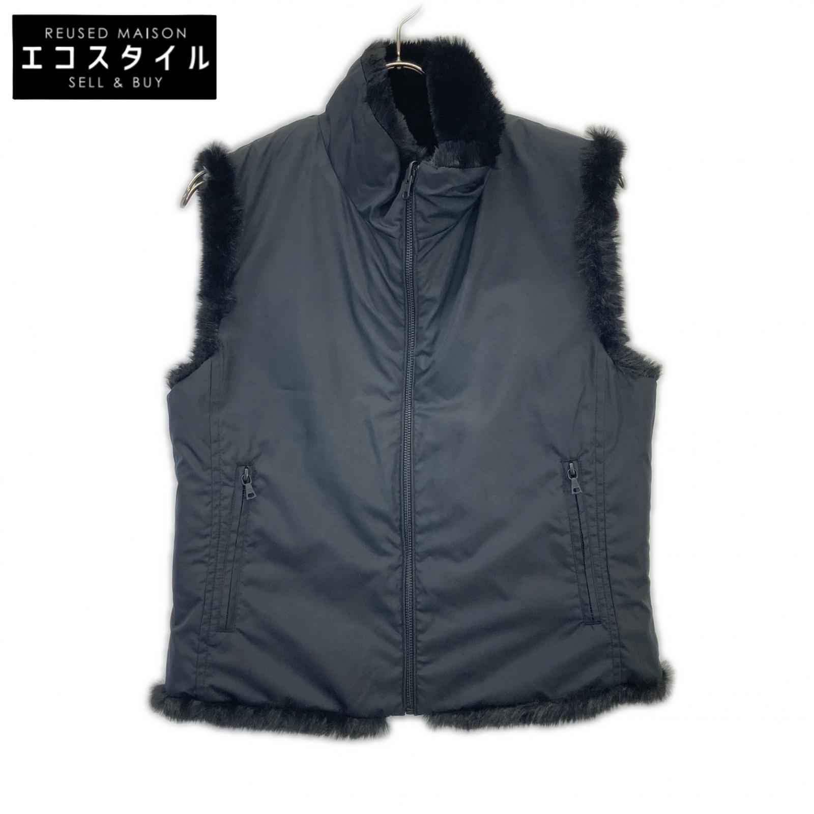 HYSTERIC GLAMOUR ヒステリックグラマー 01243AV02 黒いこと HYSTERIC INC リバーシブルファーベスト より良い   M 黒いこと レディース 【中古】