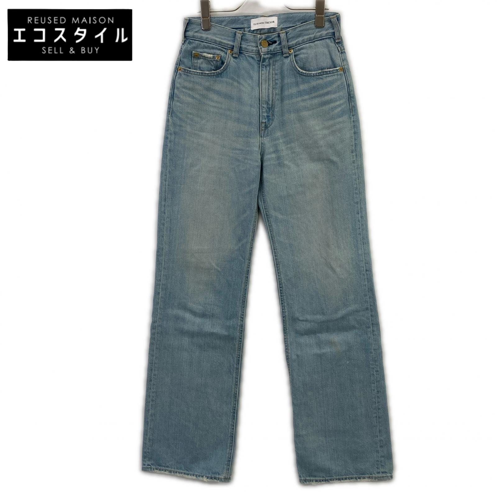 Tu es mon TRESOR トゥエモントレゾア ｱｲｽｳｫｯｼｭ The Lapis Lazull Jean ｽﾄﾚｰﾄﾃﾞﾆﾑ ボトムス 26 ブルー レディース 【中古】