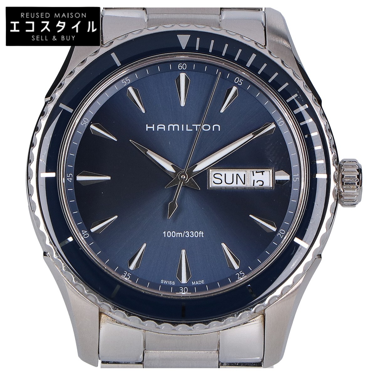 HAMILTON ハミルトン H37551141 ジャズマスター Seaview Day Date Quartz クオーツ 腕時計 42mm シルバー メンズ 【中古】