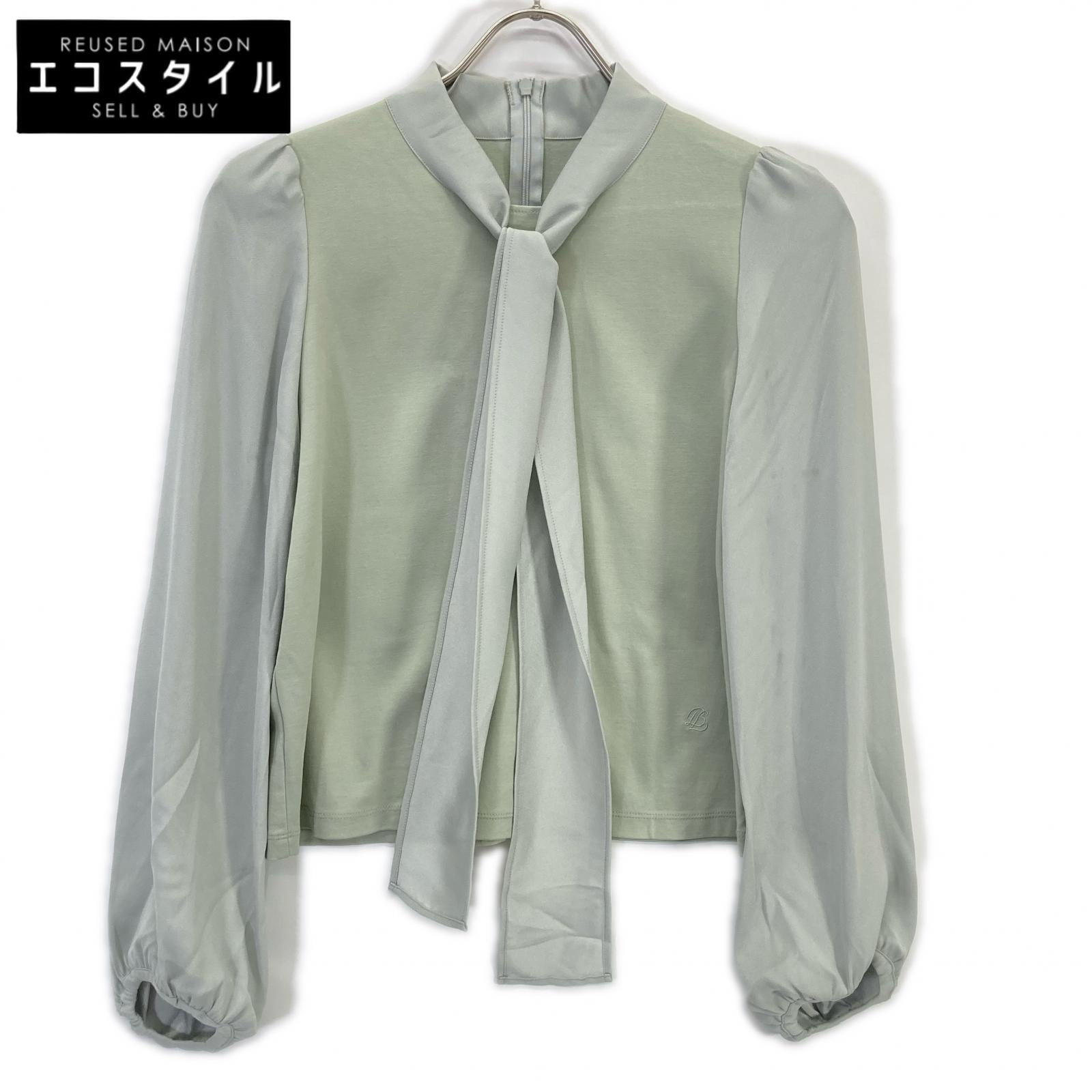 BLUE LABEL CRESTBRIDGE ブルーレーベルクレストブリッジ 24年製 ｸﾞﾘｰﾝ ｺｯﾄﾝﾎﾟﾝﾁﾎﾞｳｶﾗｰﾄｯﾌﾟｽ トップス 36 グリーン レディース 【中古】