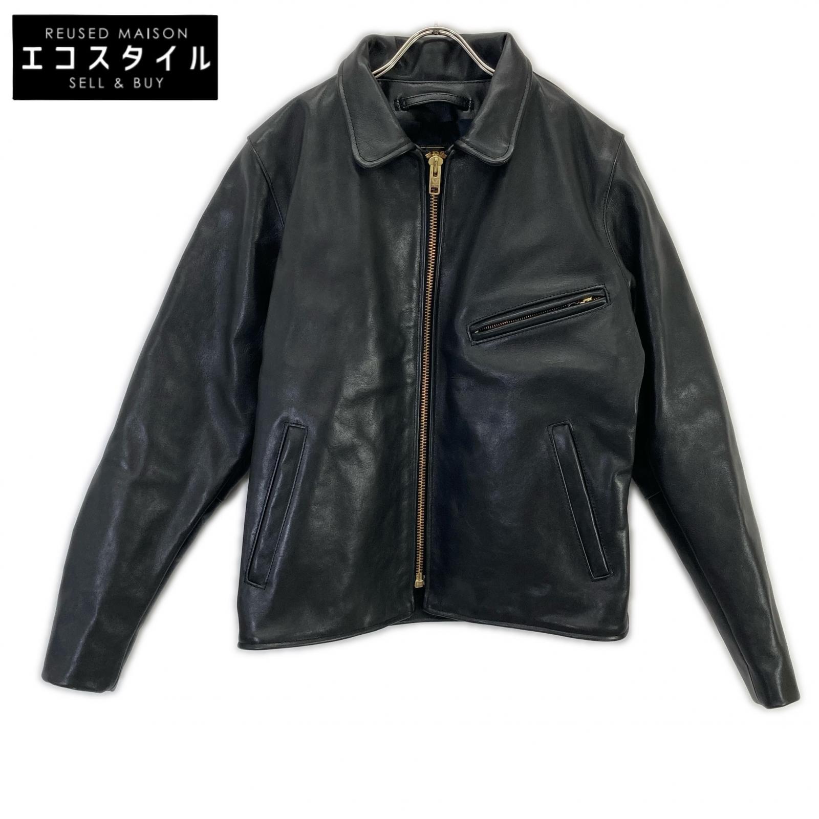 VANSON バンソン 83145A 03 ﾌﾞﾗｯｸ ｼﾝｸﾞﾙﾗｲﾀﾞｰｽｼﾞｬｹｯﾄ USA ジャケット 38 ブラック メンズ 【中古】