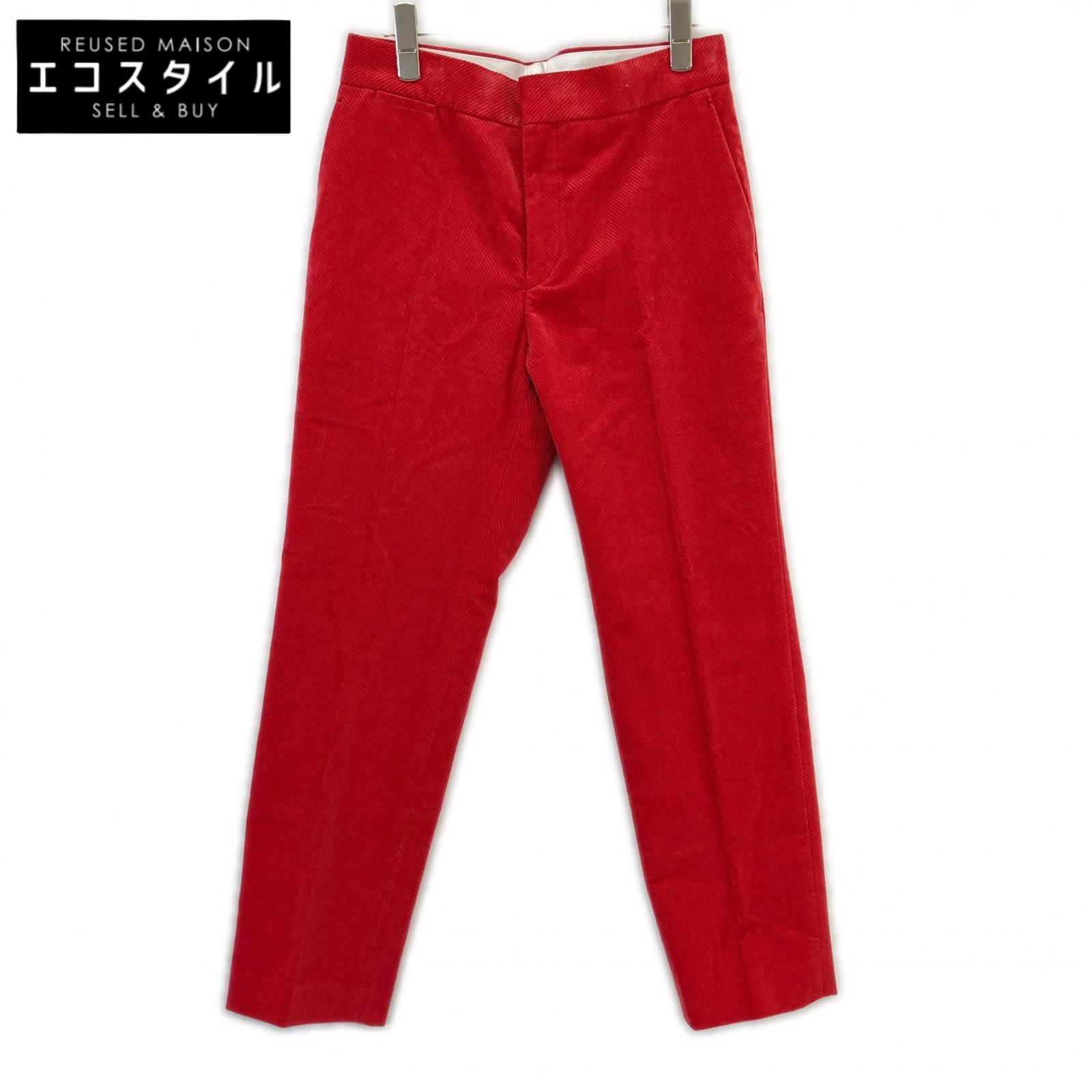 DRAWER ドゥロワー ﾚｯﾄﾞ ﾍﾞﾙﾍﾞｯﾄﾂｲﾙﾍﾞｰｼｯｸﾊﾟﾝﾂ ボトムス 36 レッド レディース 【中古】