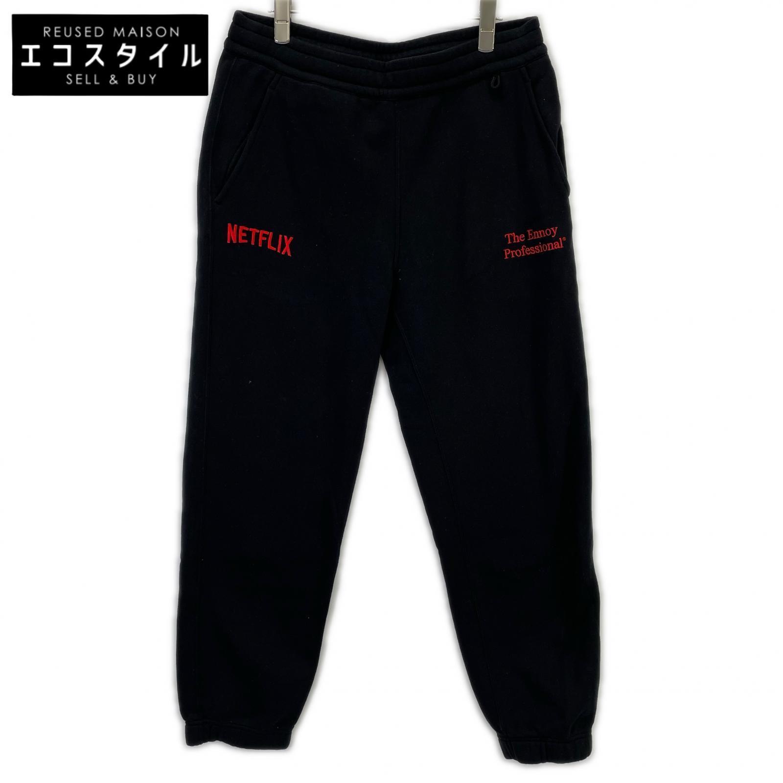 ennoy エンノイ 【×NETFLIX】23AW 黒いこと たわい無い スウェットパンツ ボトムス   M 黒いこと メンズ 【中古】