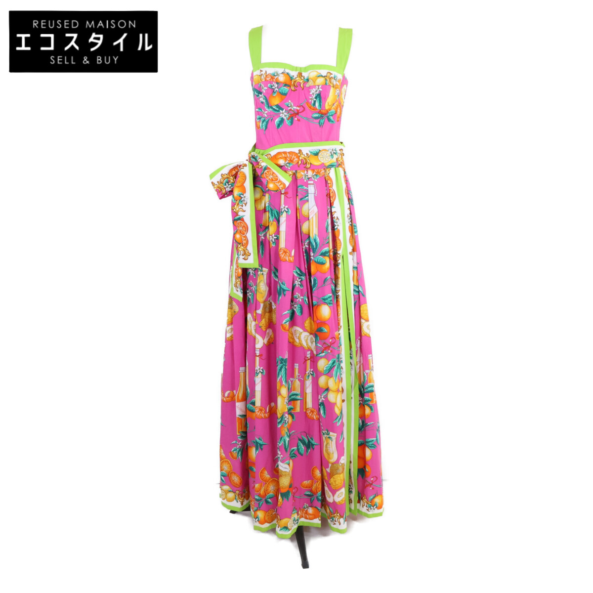 DOLCE\u0026GABBANA ドルチェアンドガッバーナ 【国内置き目】F6AMGT HH5BI トロピカルグラフィック マキシお召しもの/ 衣装 38 サクラ色 レディース 【中古】
